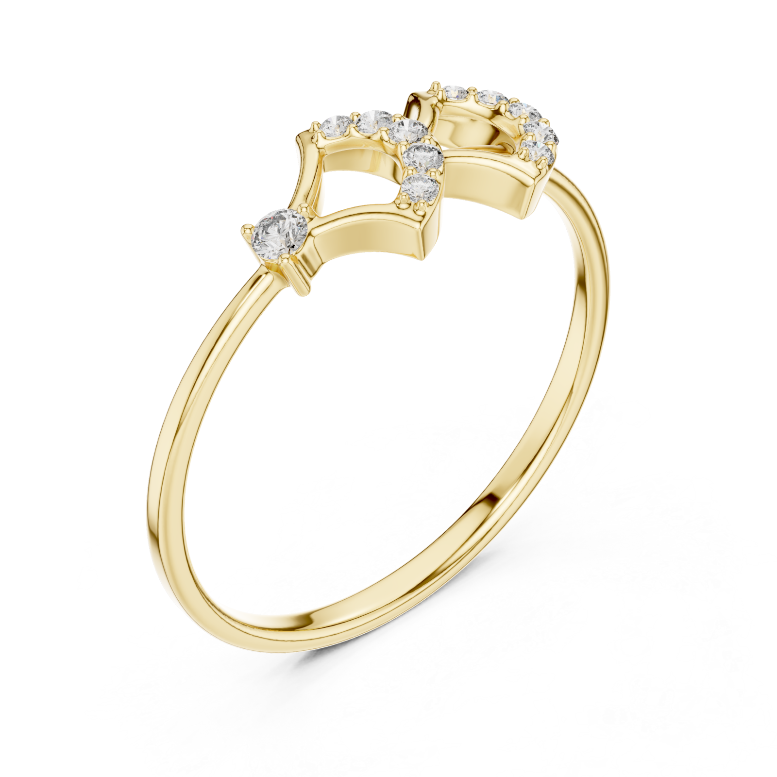 Gold Radiant Allure Harmony Ring Right View