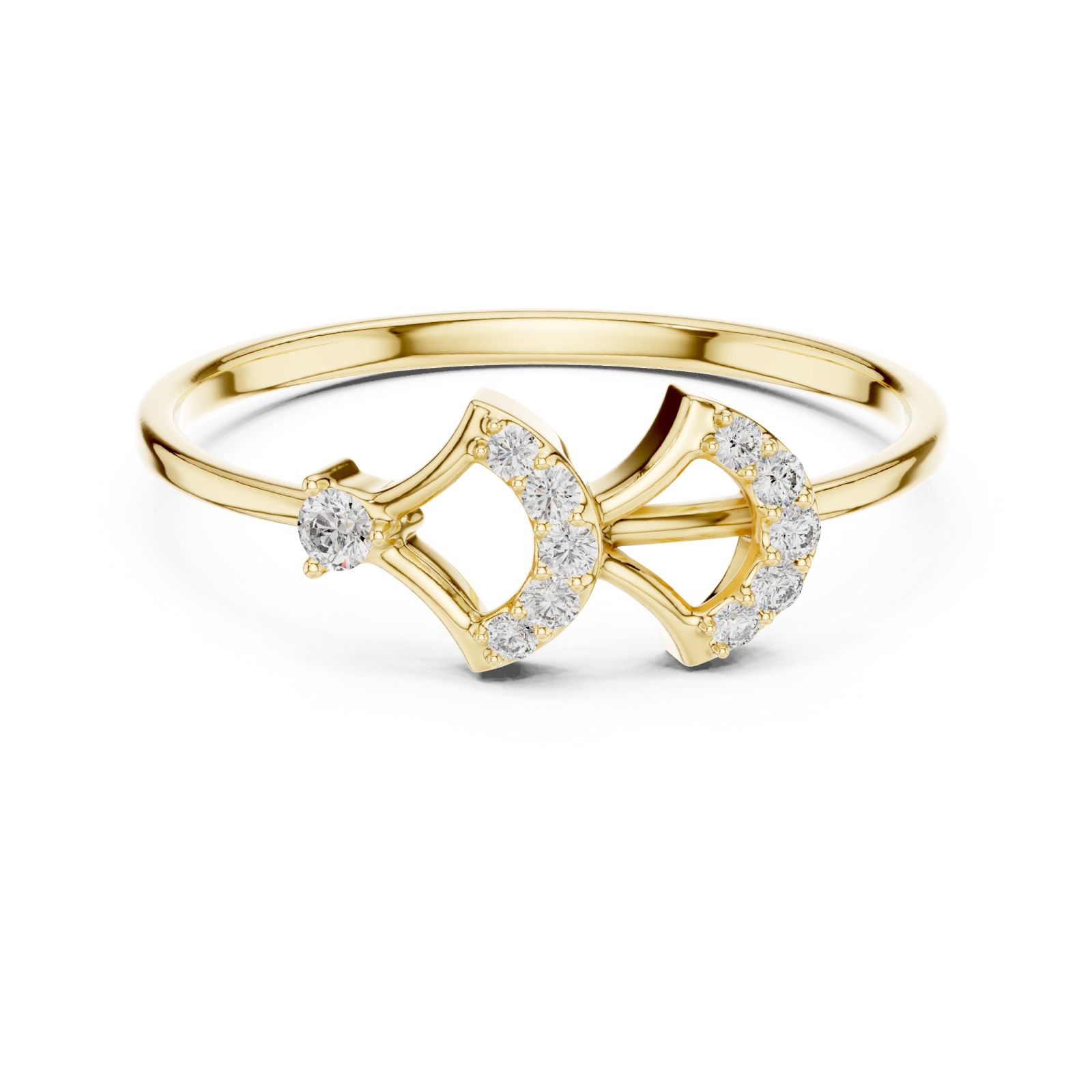  Gold Radiant Allure Harmony Ring Front View