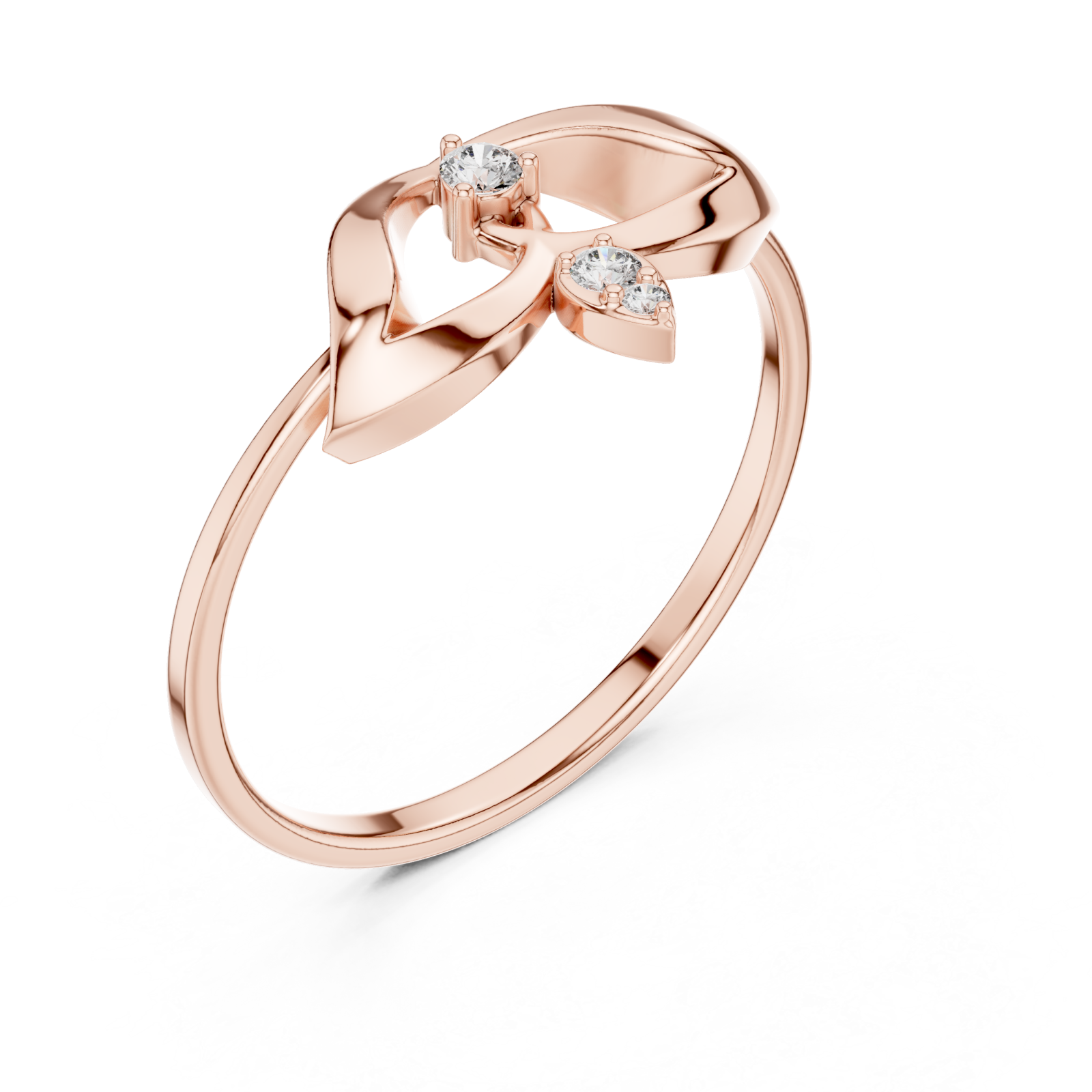  Rose Gold Dreamscape Whispering Petal Adornment Ring Right View