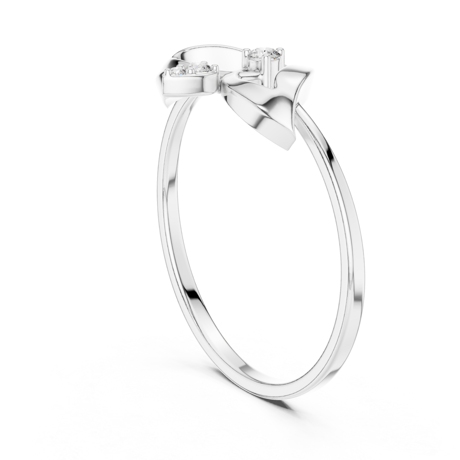  White Gold Dreamscape Whispering Petal Adornment Ring Left View