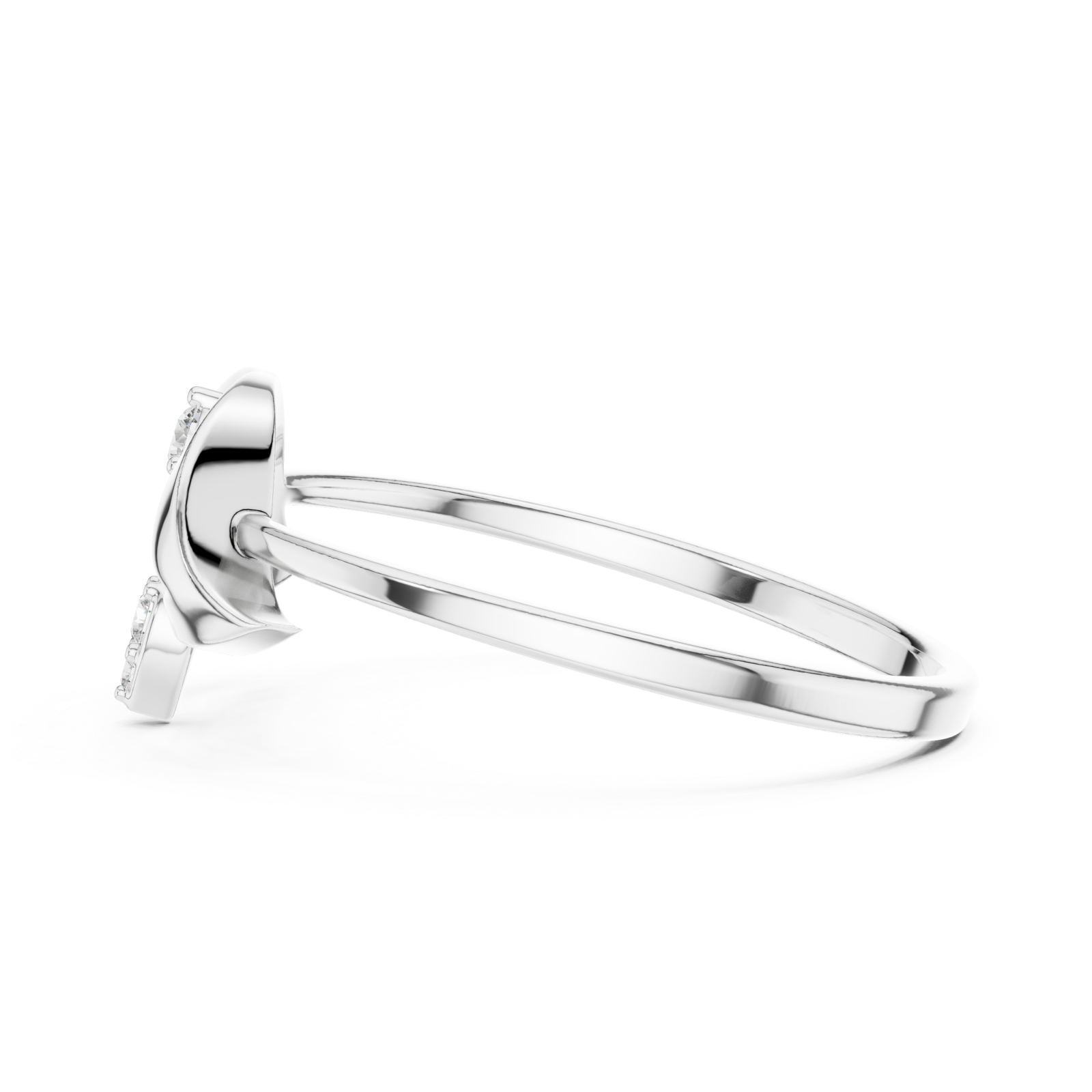  White Gold Dreamscape Whispering Petal Adornment Ring Side View