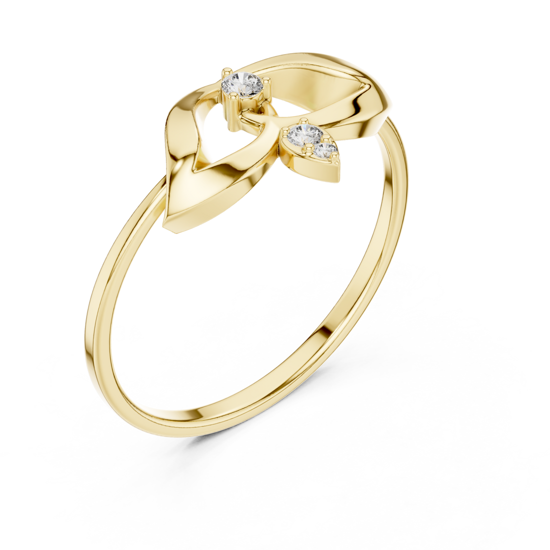 Gold Dreamscape Whispering Petal Adornment Ring Right View