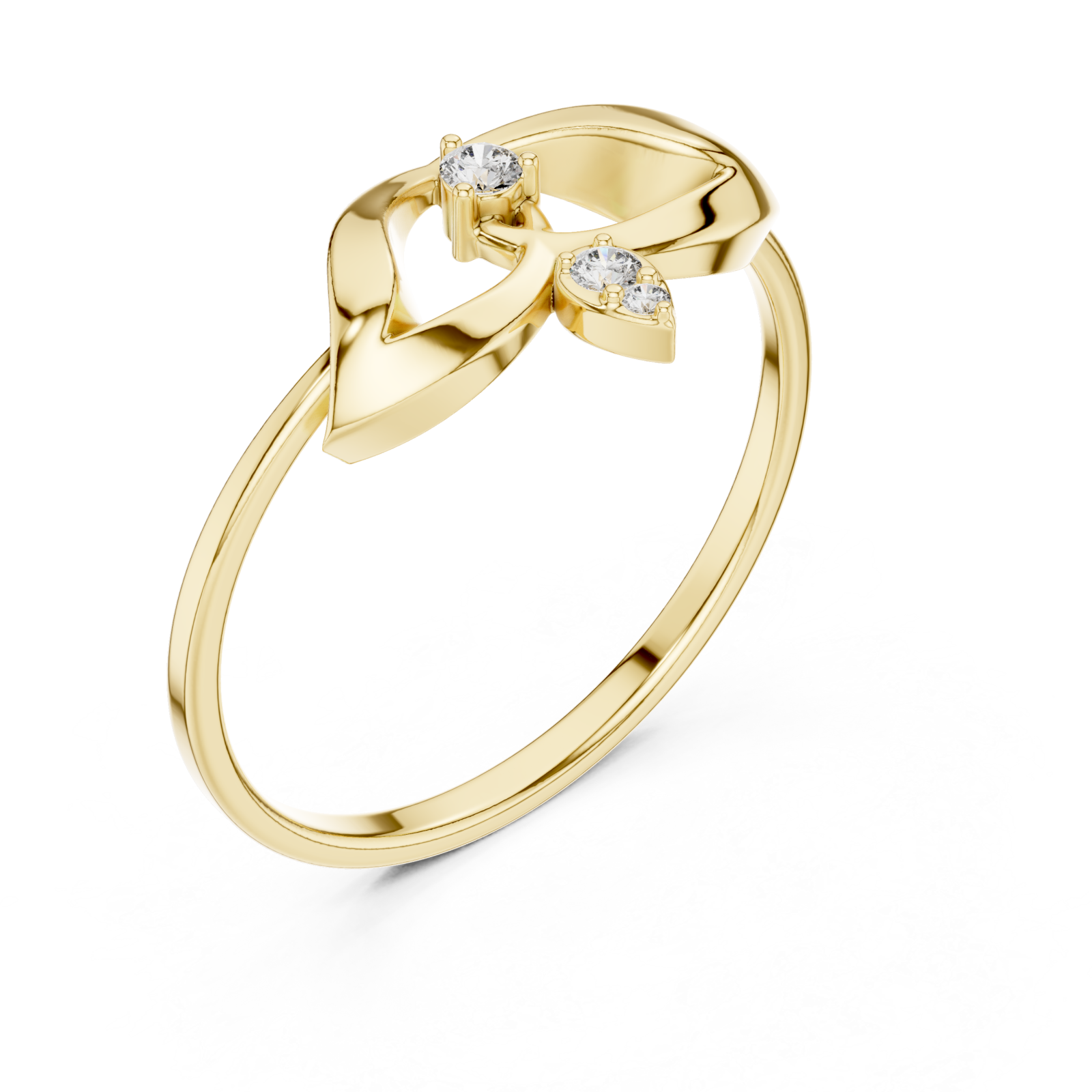 Gold Dreamscape Whispering Petal Adornment Ring Right View