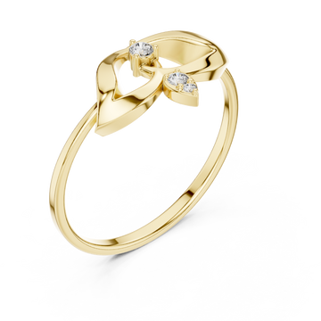 Gold Dreamscape Whispering Petal Adornment Ring Right View