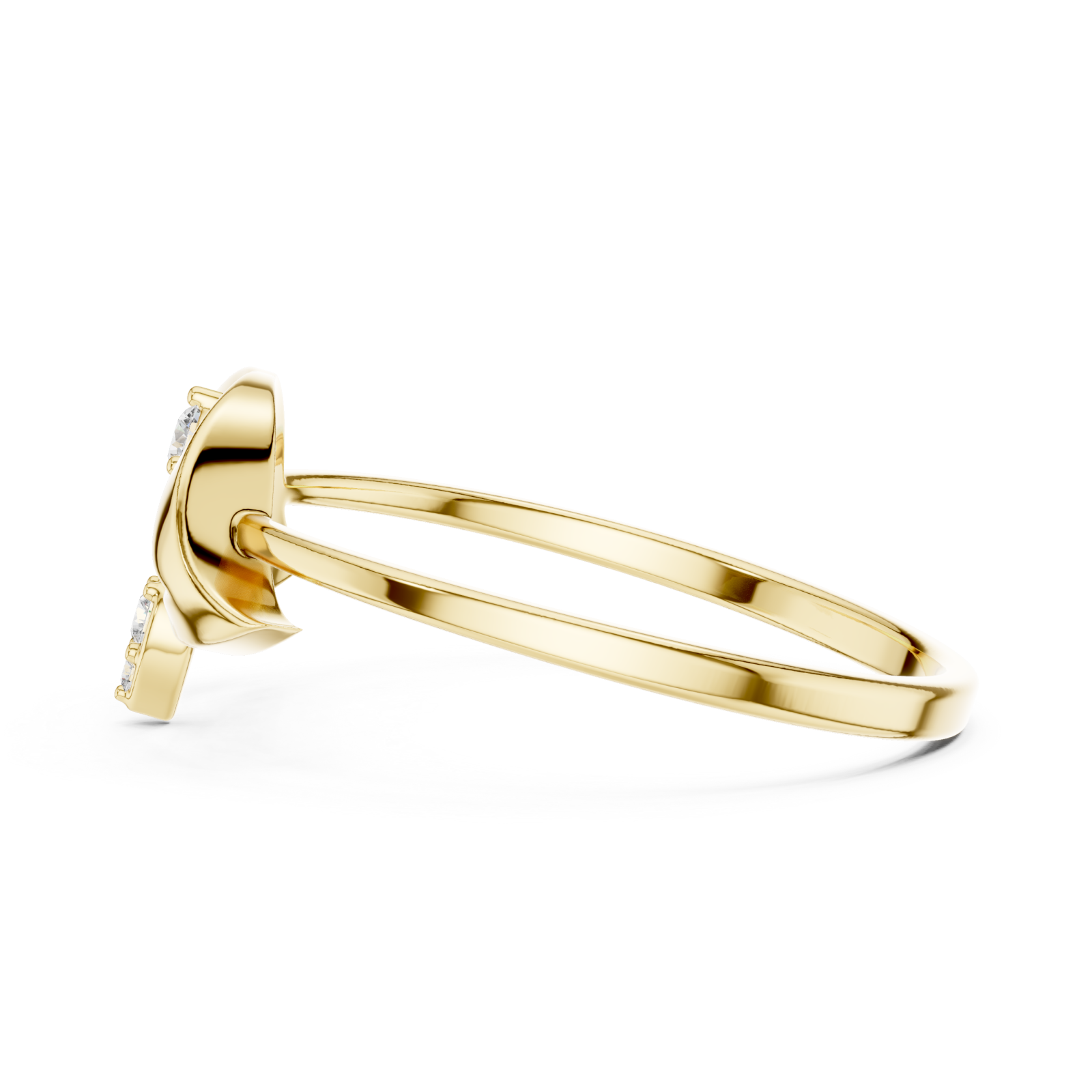  Gold Dreamscape Whispering Petal Adornment Ring Side View