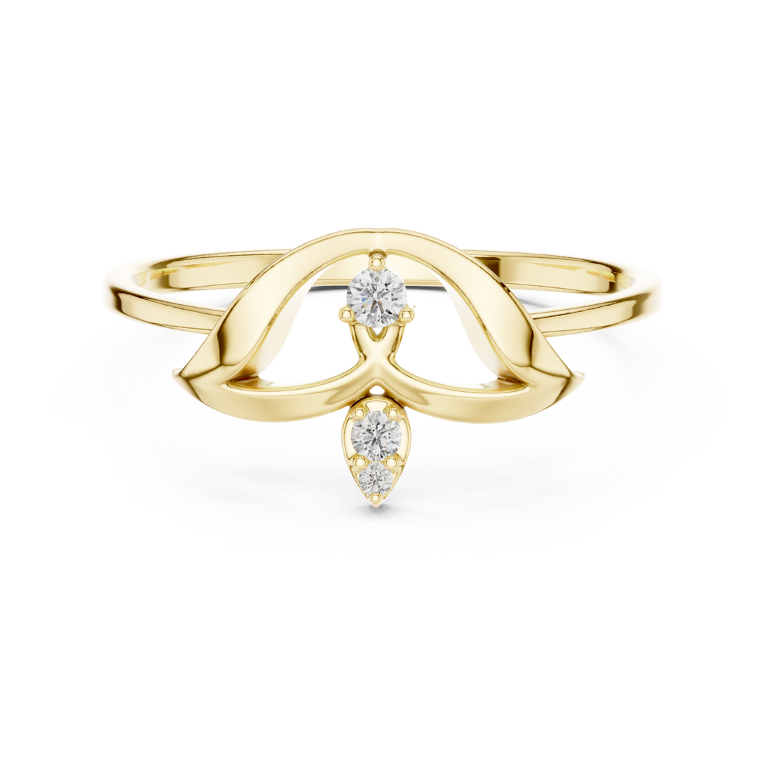 Gold Dreamscape Whispering Petal Adornment Ring Right View