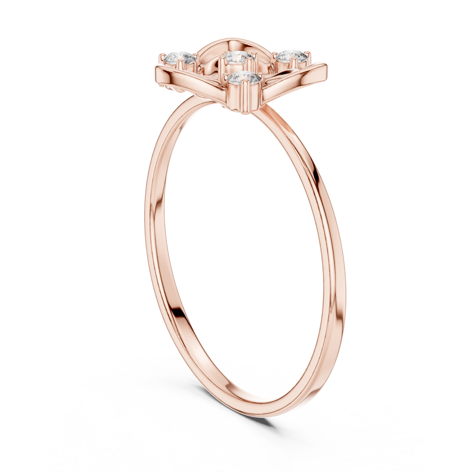  Rose Gold Enchanted Floral Halo Ring Left View