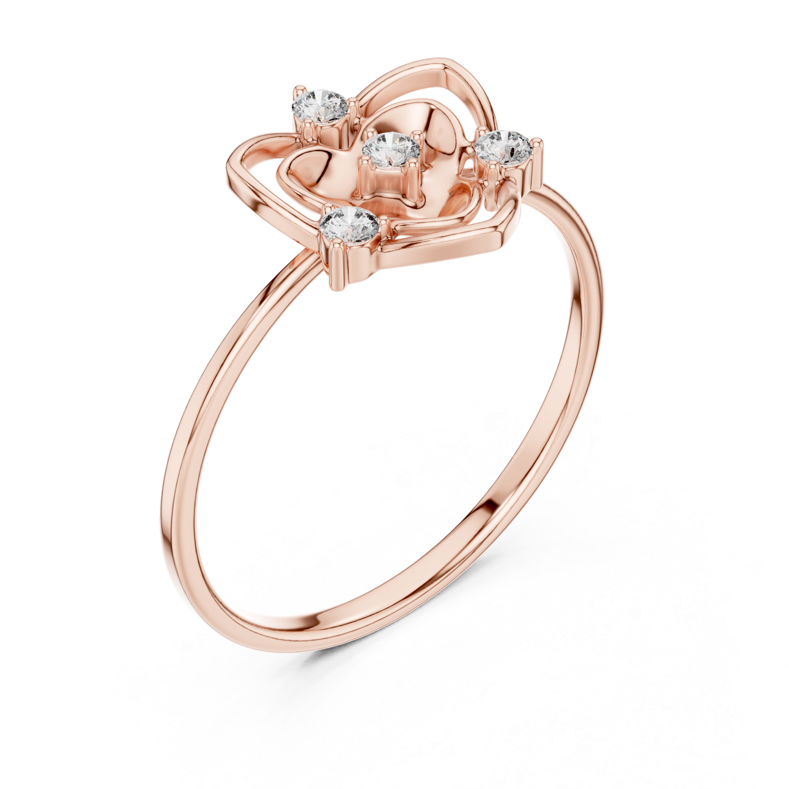  Rose Gold Enchanted Floral Halo Ring Right View