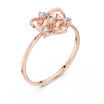  Rose Gold Enchanted Floral Halo Ring Right View