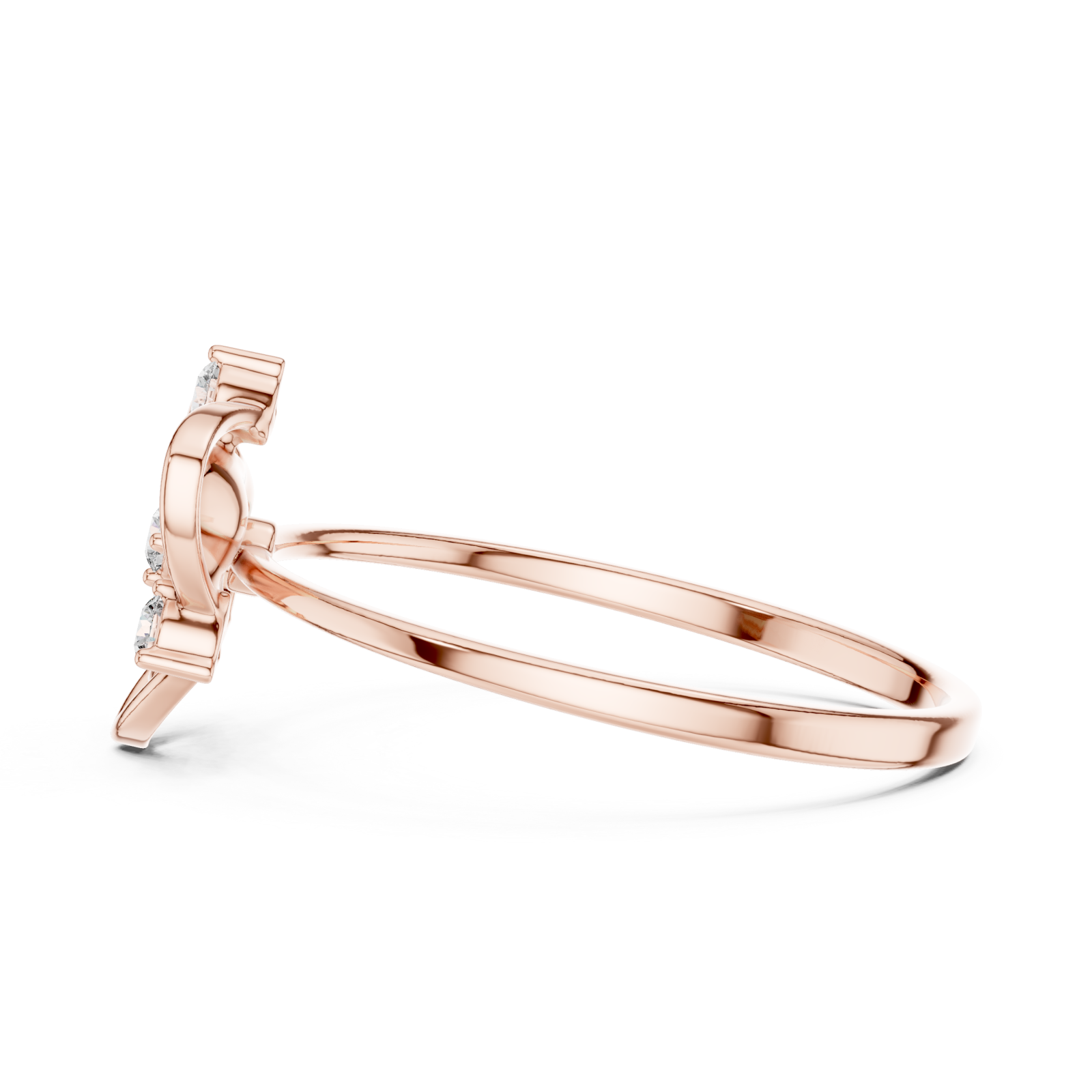  Rose Gold Enchanted Floral Halo Ring Side View