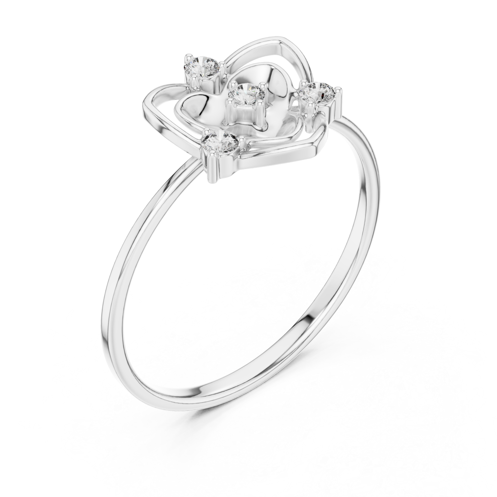  White Gold Enchanted Floral Halo Ring Right View