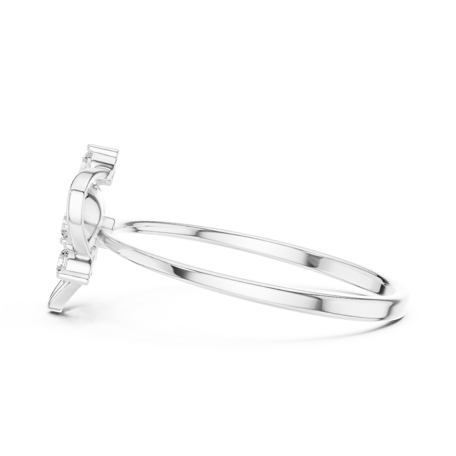  White Gold Enchanted Floral Halo Ring Side View