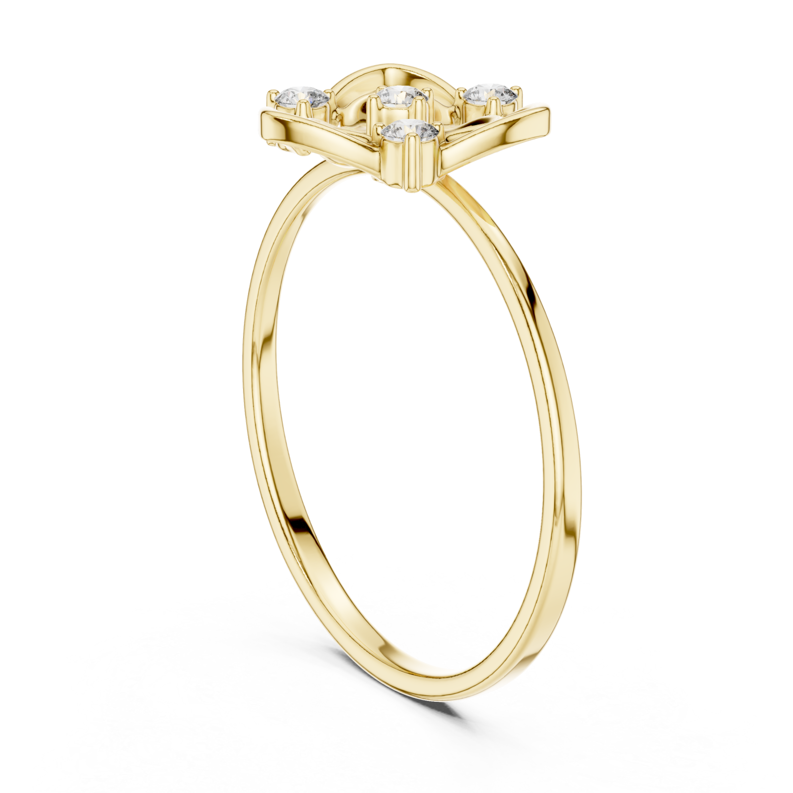  Gold Enchanted Floral Halo Ring Left View