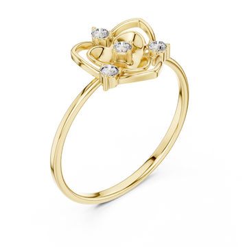 Gold Enchanted Floral Halo Ring Right View