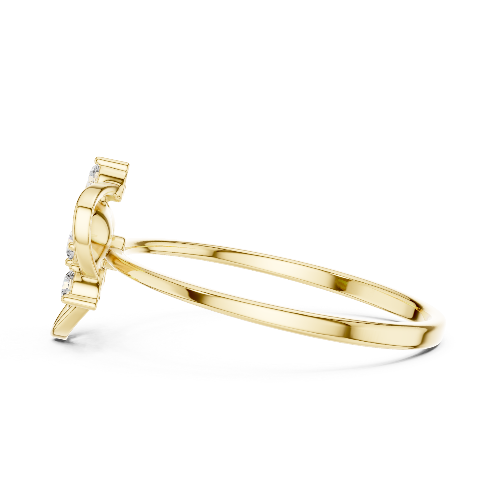  Gold Enchanted Floral Halo Ring Side View