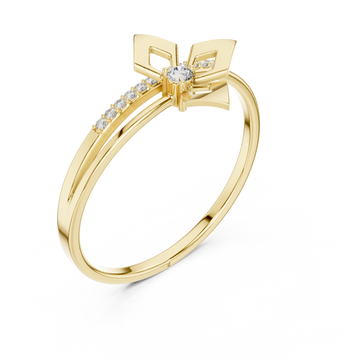 Gold Ribbon Flourish Embrace Ring Right View
