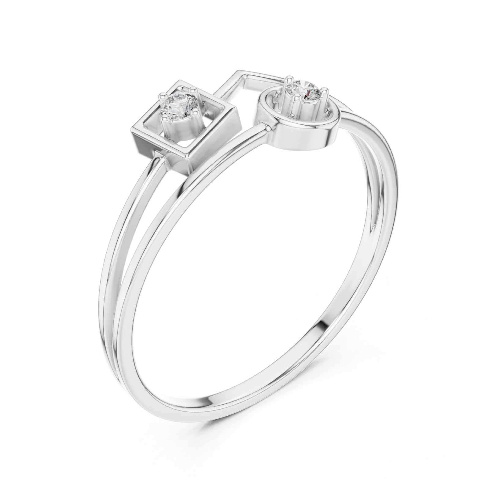  White Gold Symmetry Echoed Unity Ring Right View