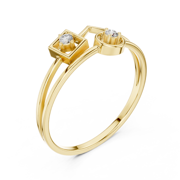 Gold Symmetry Echoed Unity Ring Right View