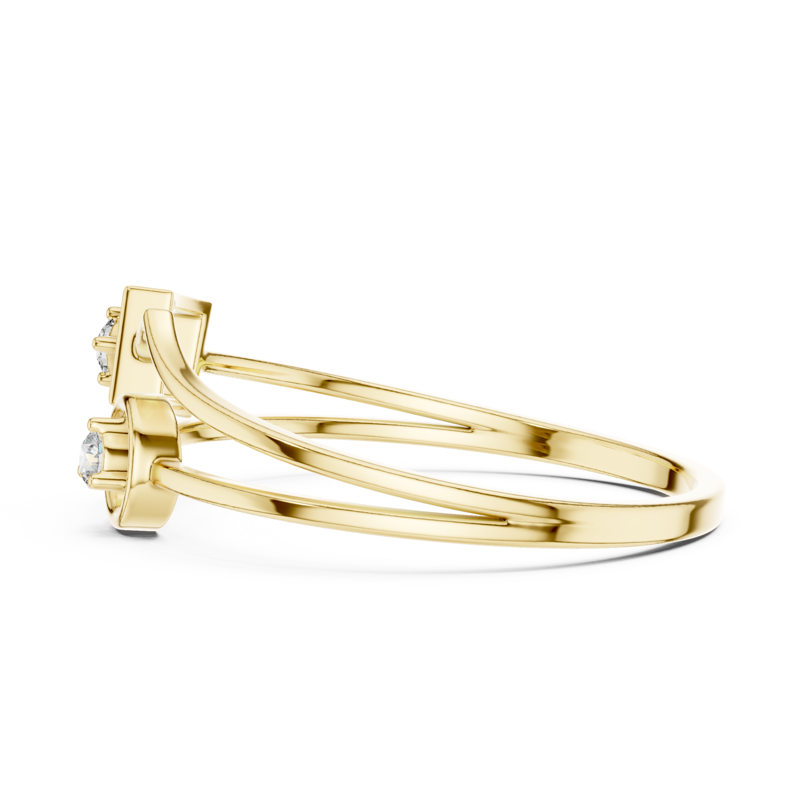  Gold Symmetry Echoed Unity Ring Side View