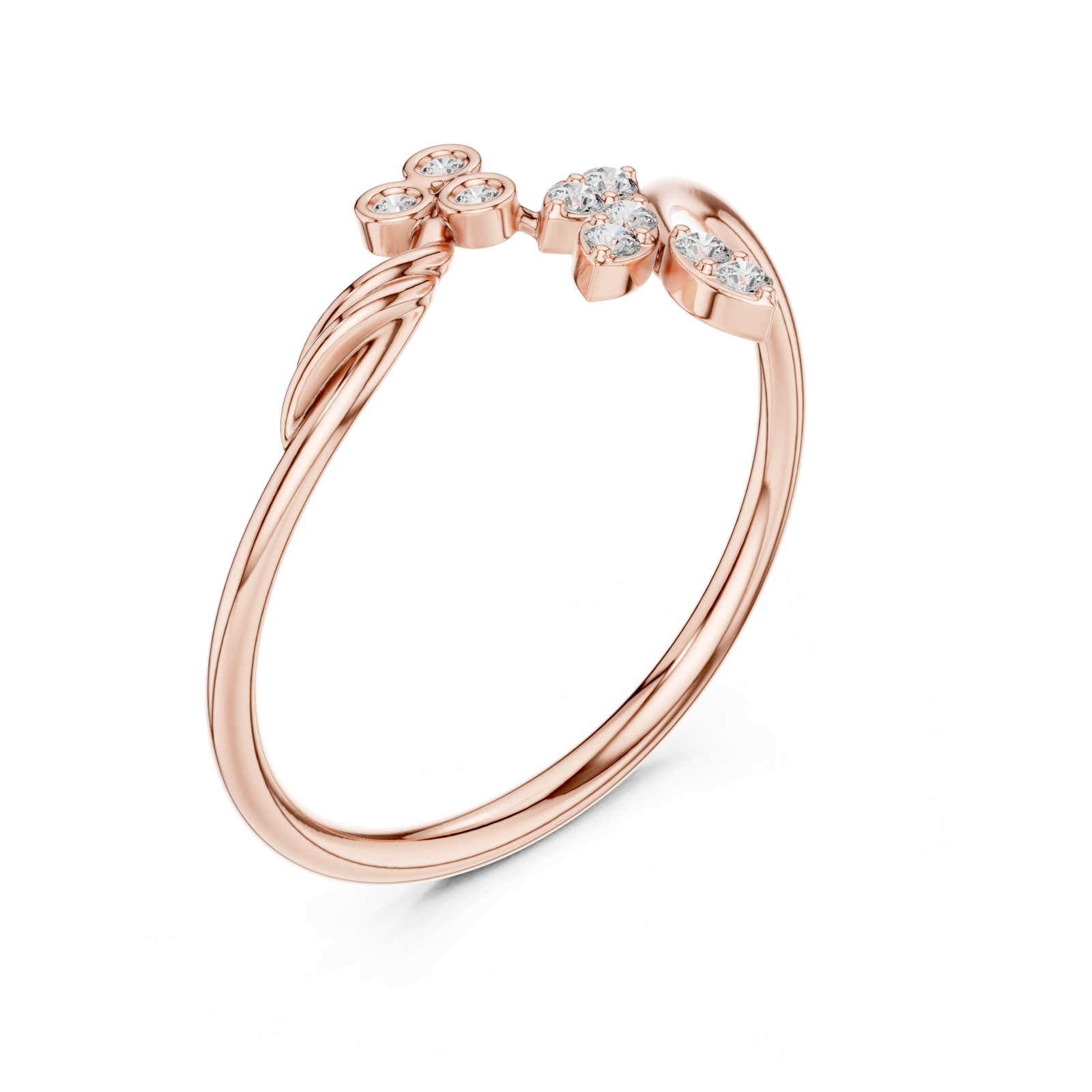  Rose Gold Meadow Dream Harmony Curve Statement Ring Right View