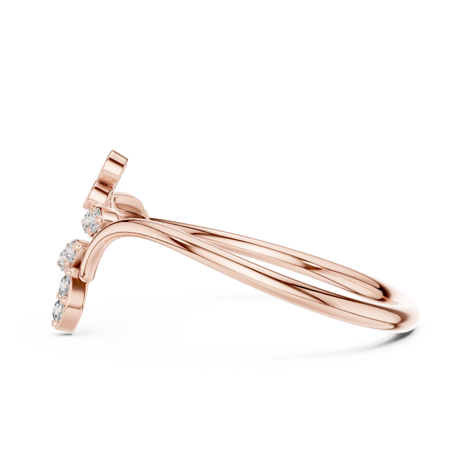  Rose Gold Meadow Dream Harmony Curve Statement Ring Side View
