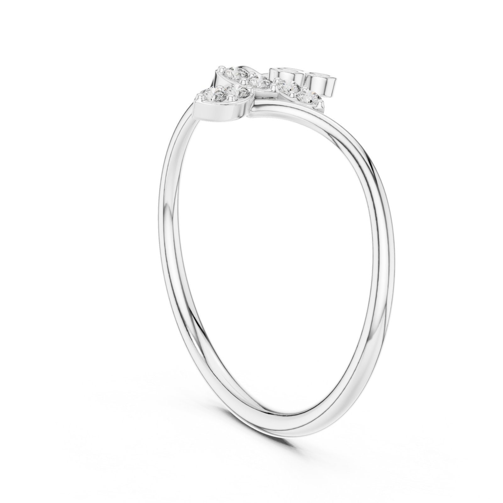  White Gold Meadow Dream Harmony Curve Statement Ring Left View