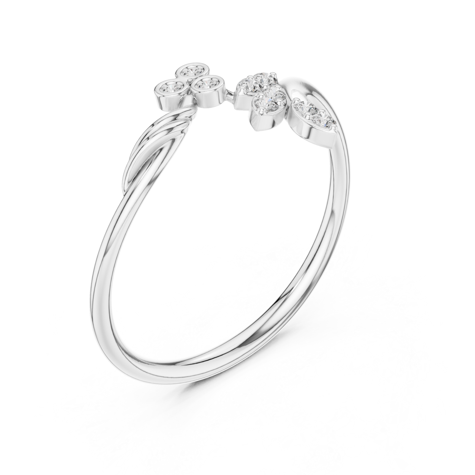  White Gold Meadow Dream Harmony Curve Statement Ring Right View