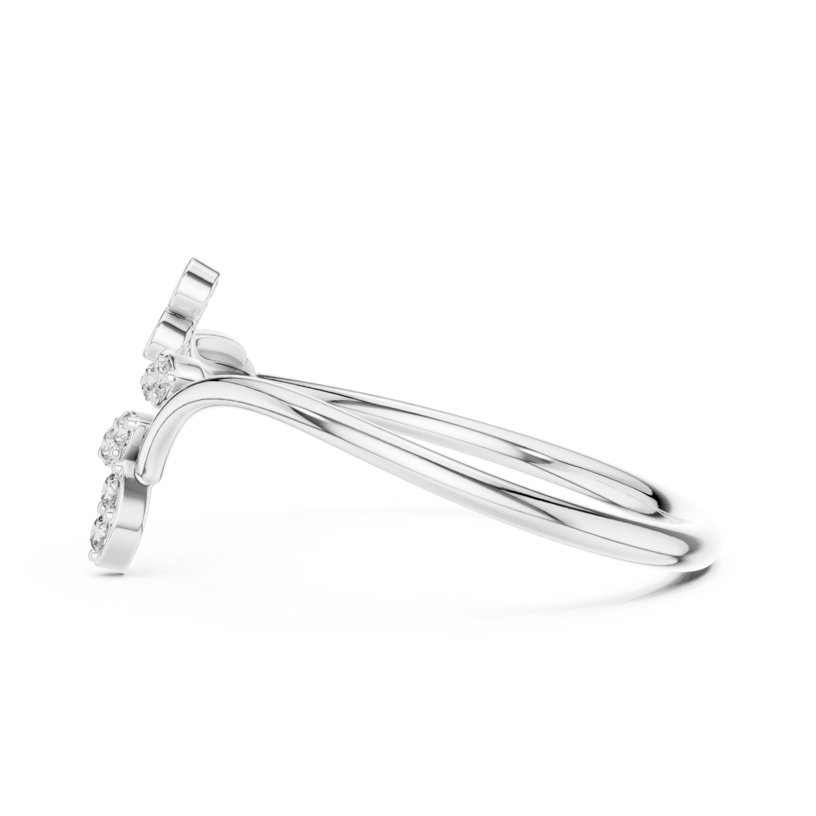  White Gold Meadow Dream Harmony Curve Statement Ring Side View