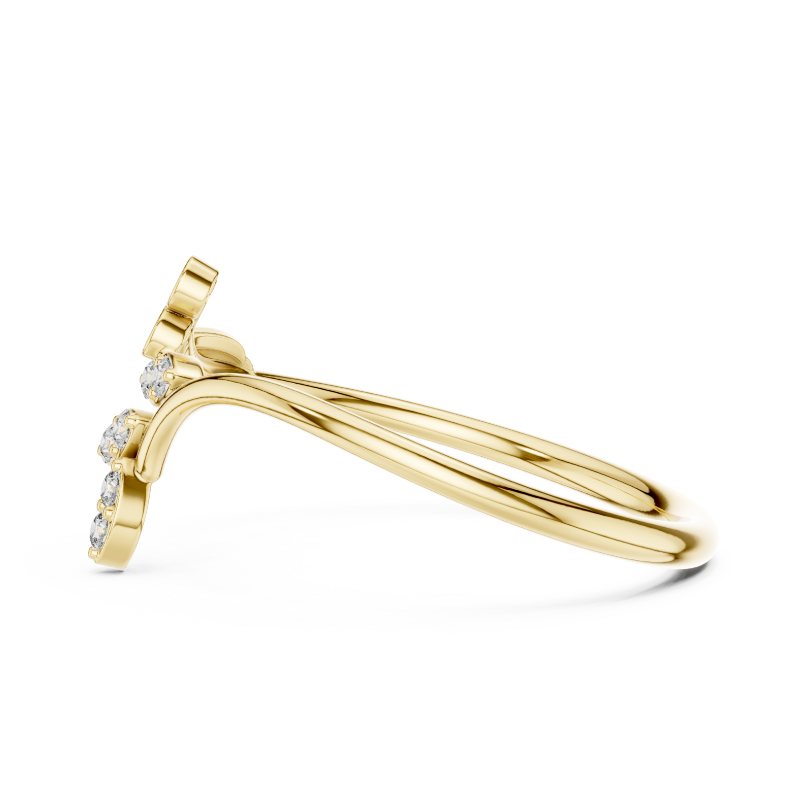  Gold Meadow Dream Harmony Curve Statement Ring Side View