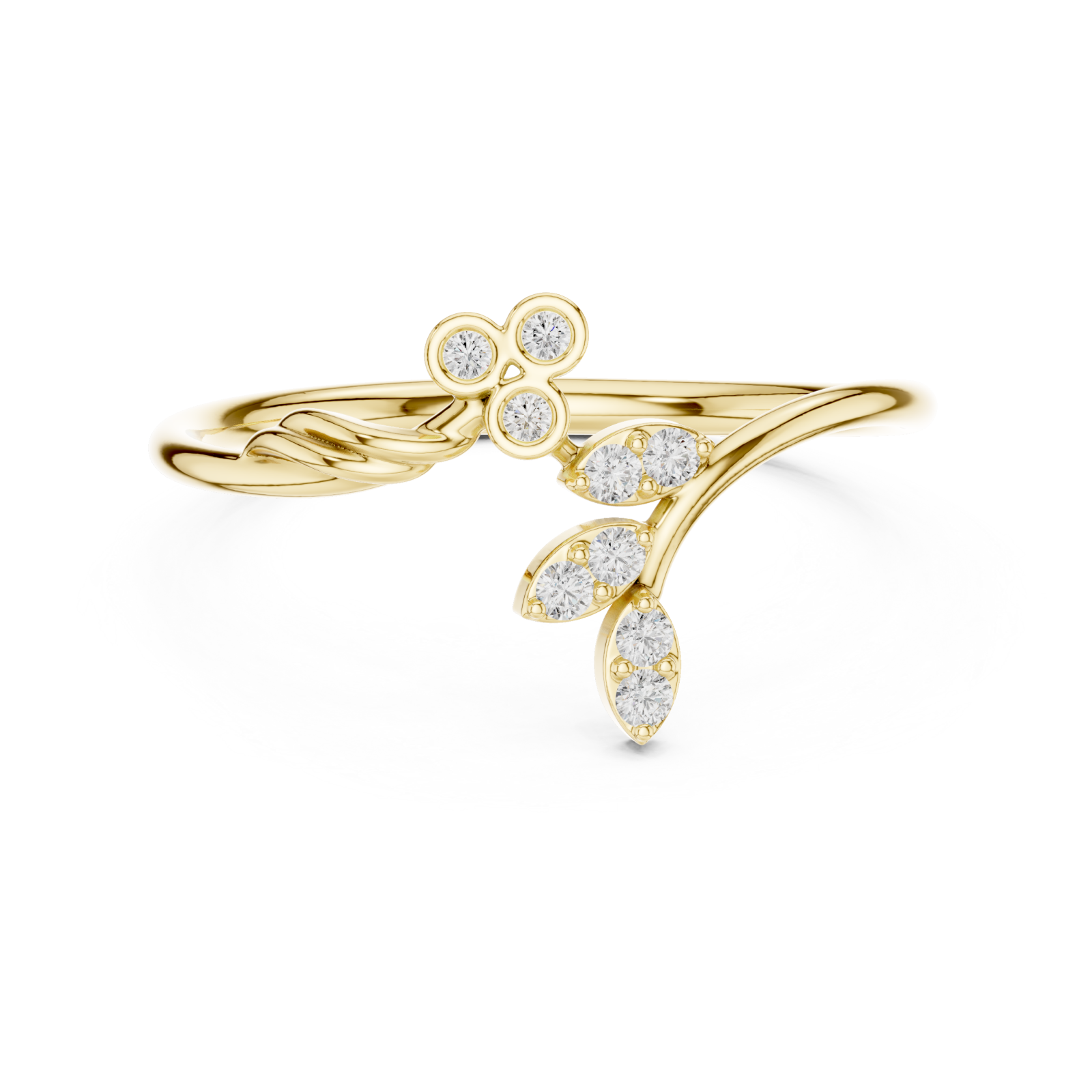  Gold Meadow Dream Harmony Curve Statement Ring Front View