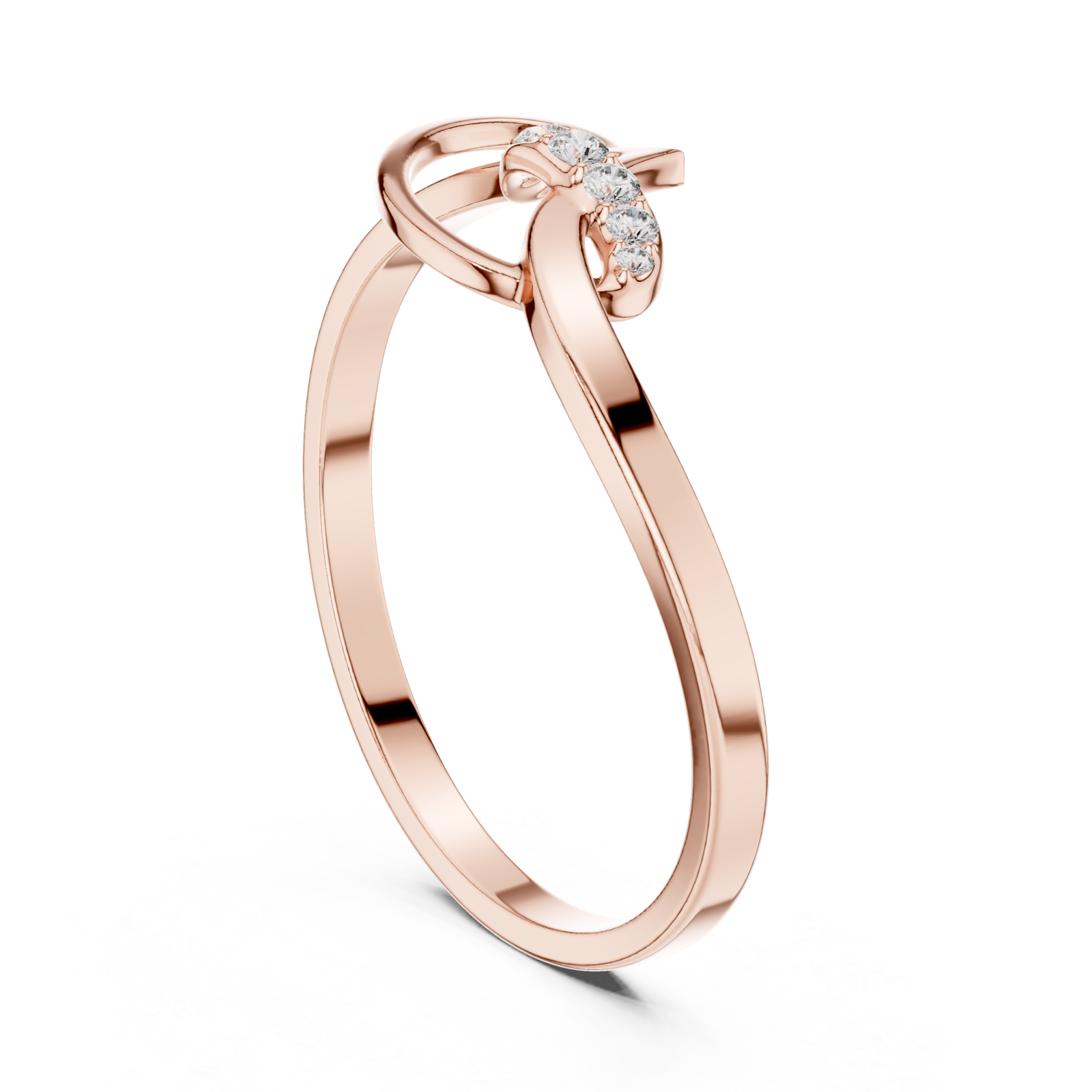 Rose Gold Dawnlight Lattice Whisper Band Left View