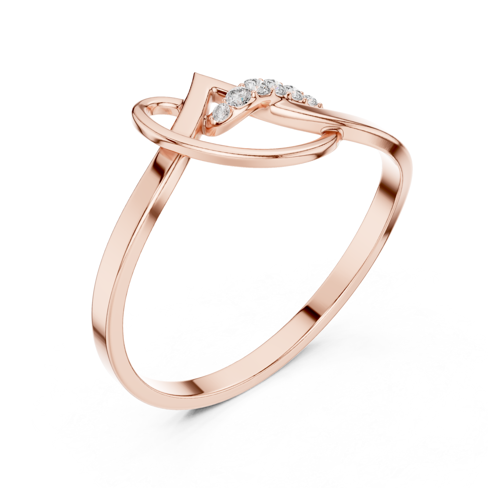  Rose Gold Dawnlight Lattice Whisper Band Right View