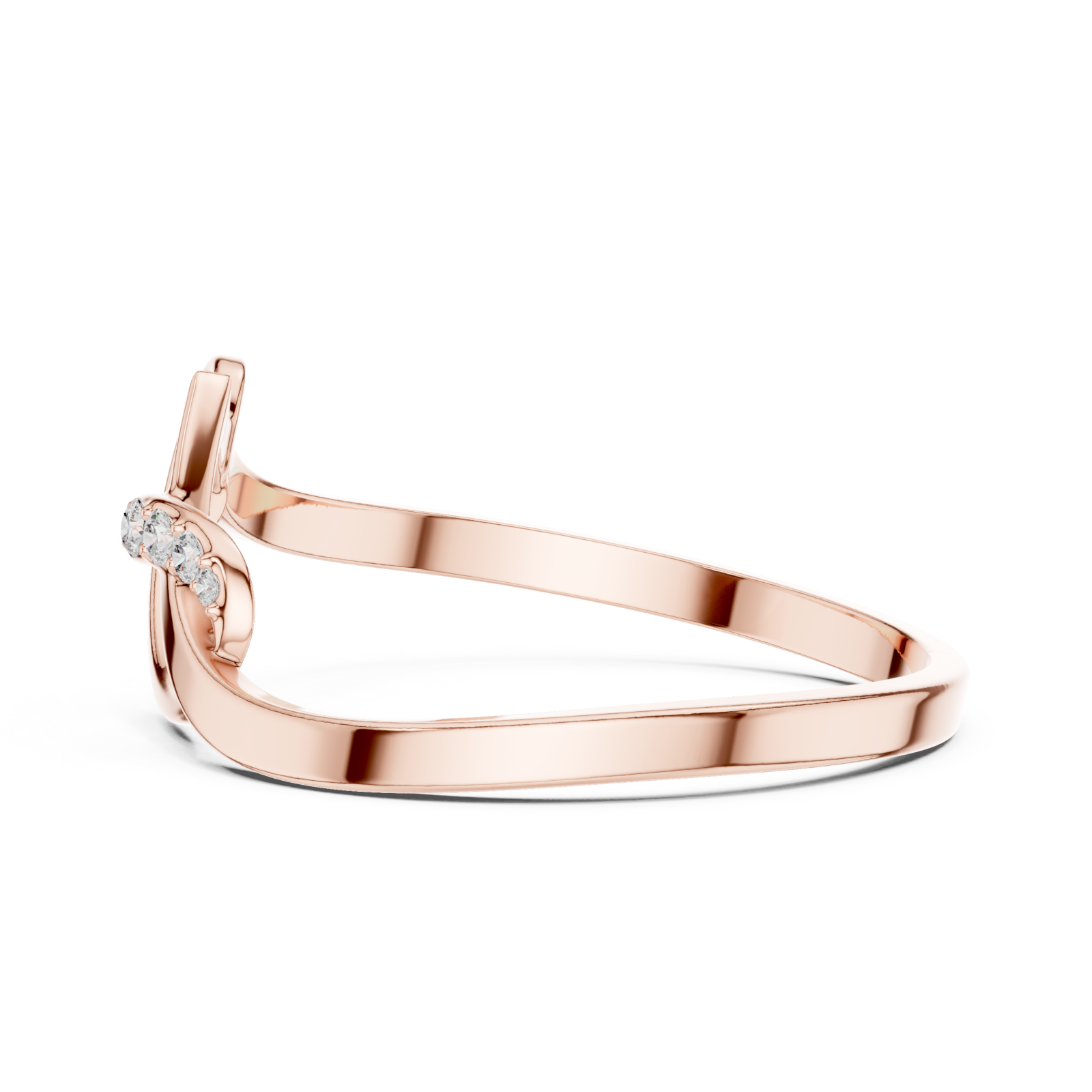  Rose Gold Dawnlight Lattice Whisper Band Side View