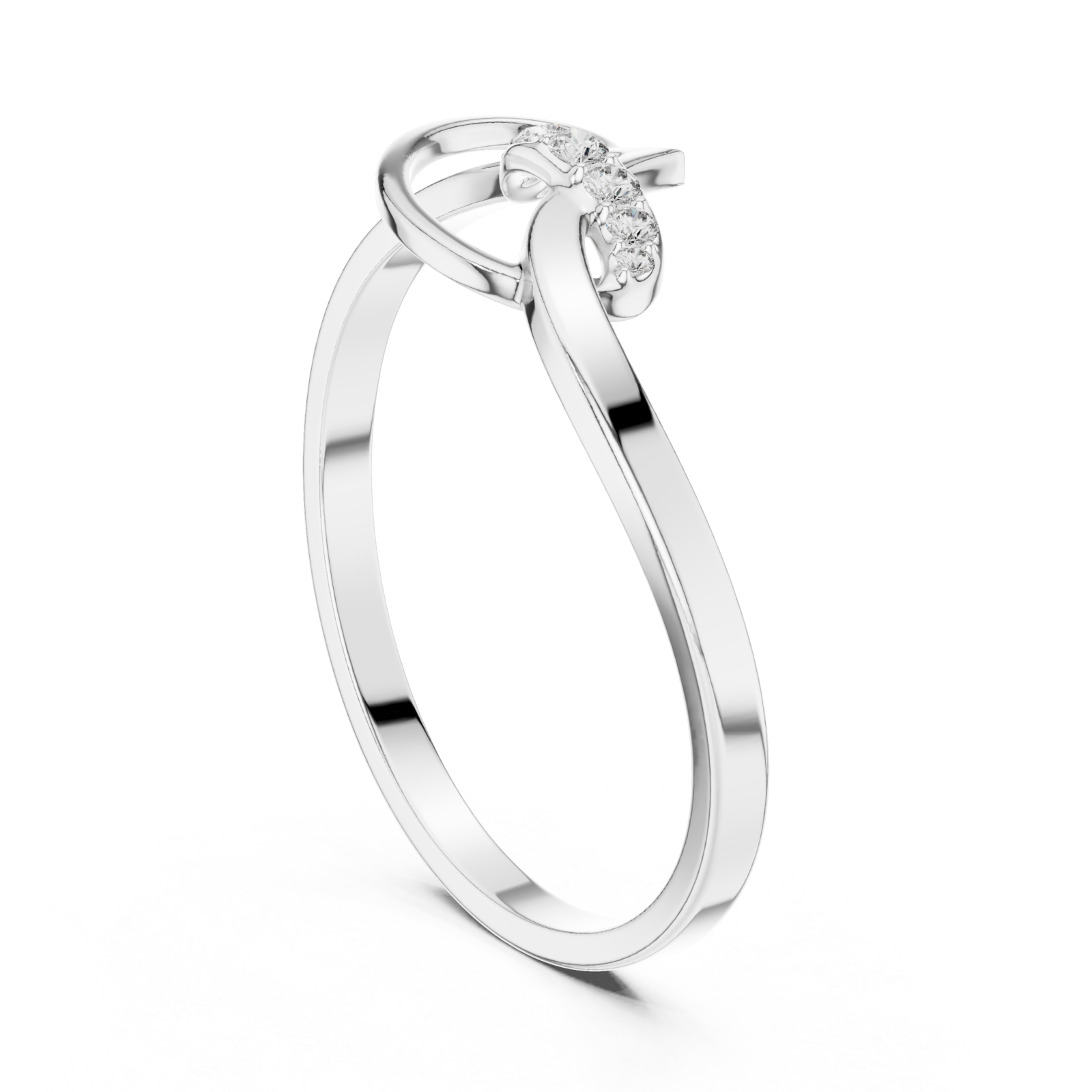  White Gold Dawnlight Lattice Whisper Band Left View