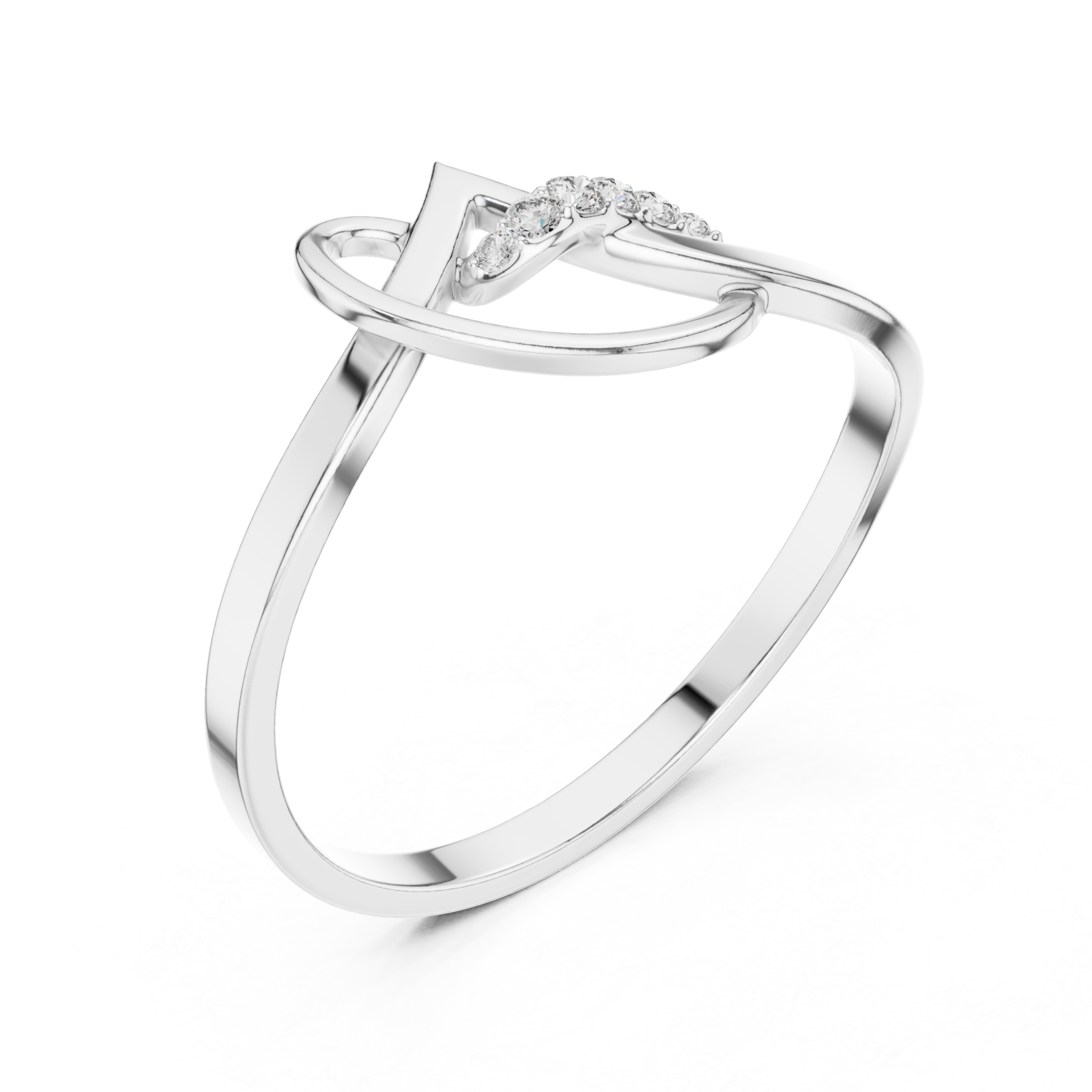  White Gold Dawnlight Lattice Whisper Band Right View