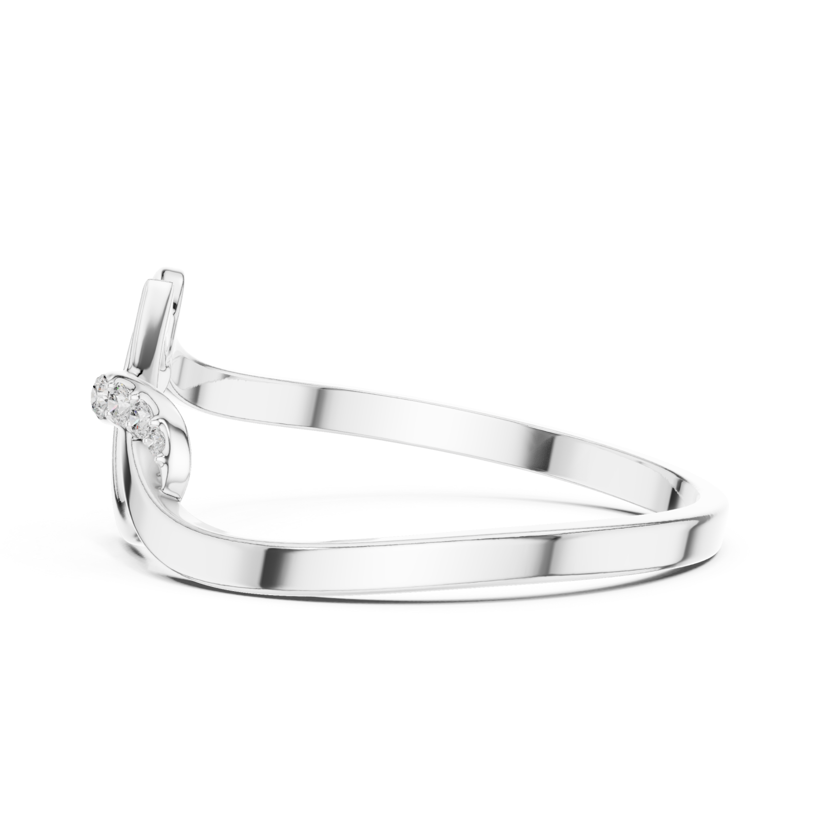  White Gold Dawnlight Lattice Whisper Band Side View