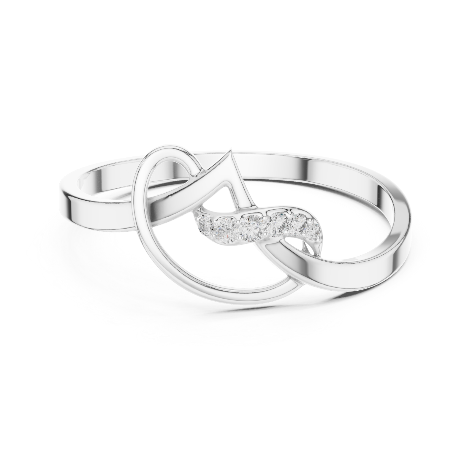  White Gold Dawnlight Lattice Whisper Band Front View