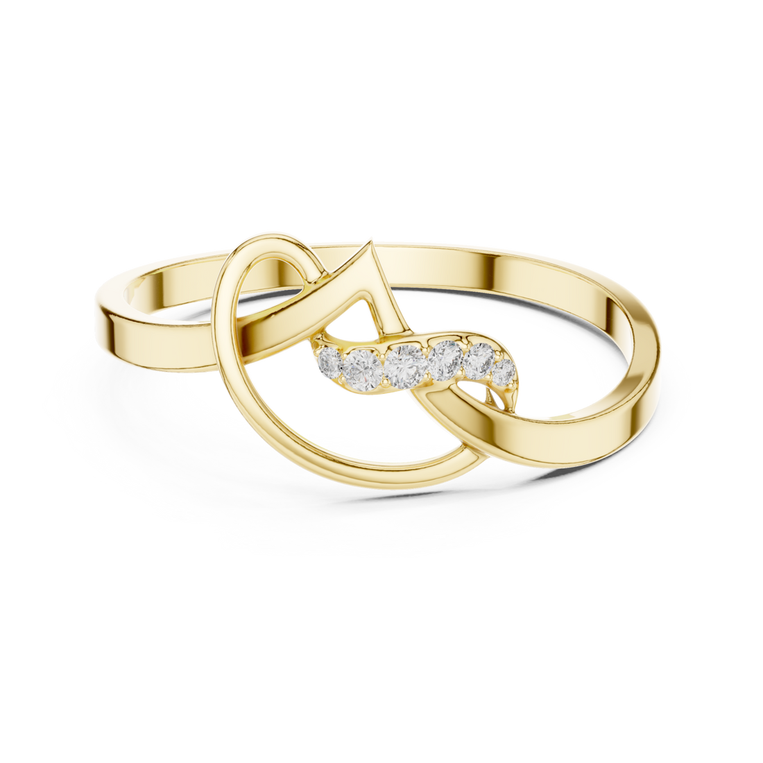 Gold Dawnlight Lattice Whisper Band Right View