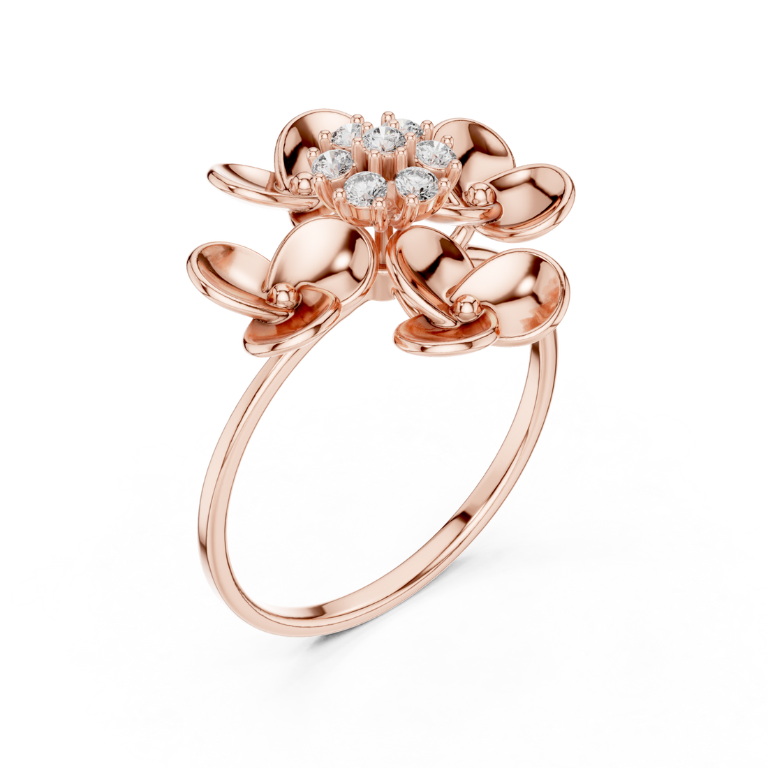  Rose Gold Radiant Blossom Whisper Signature Band Right View