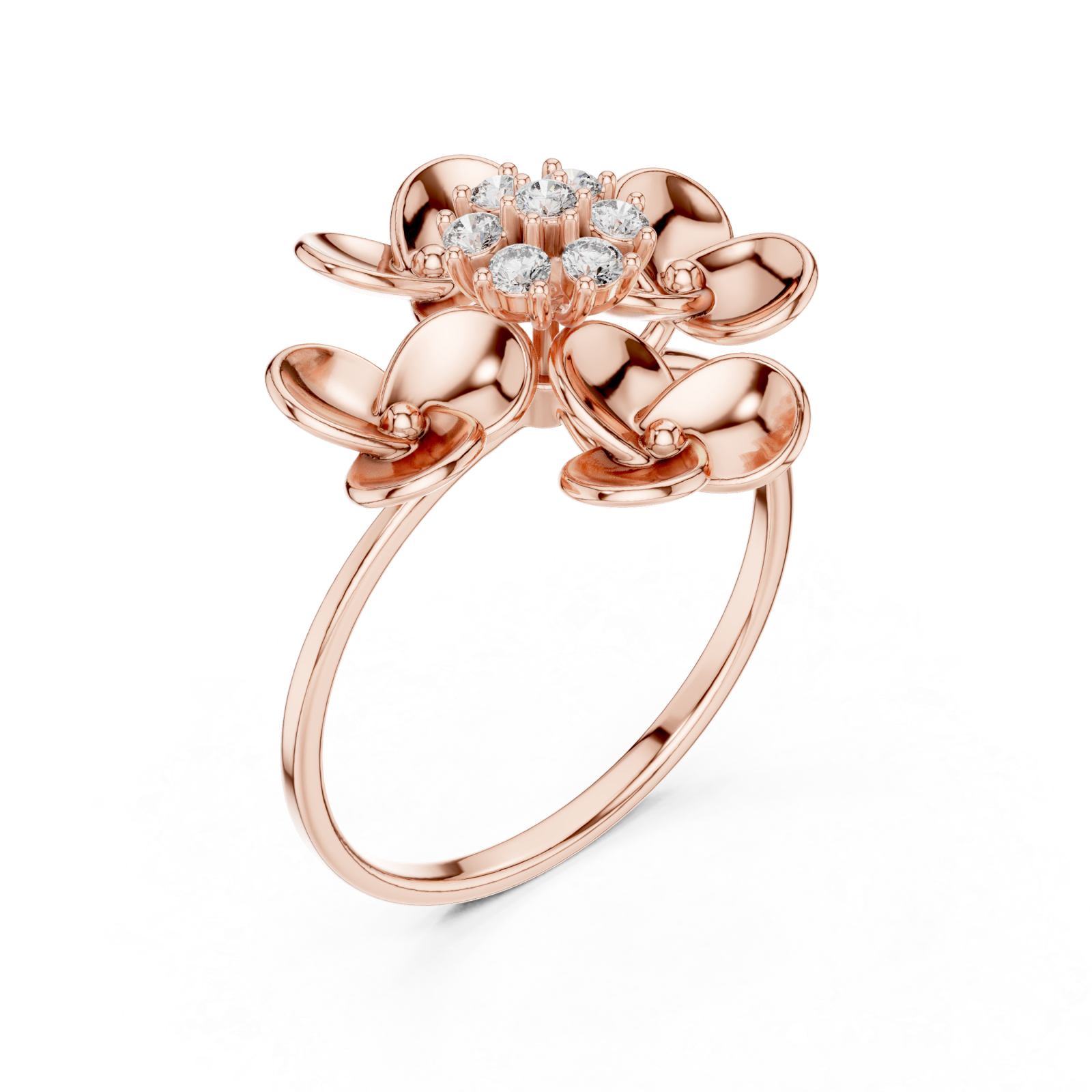  Rose Gold Radiant Blossom Whisper Signature Band Right View