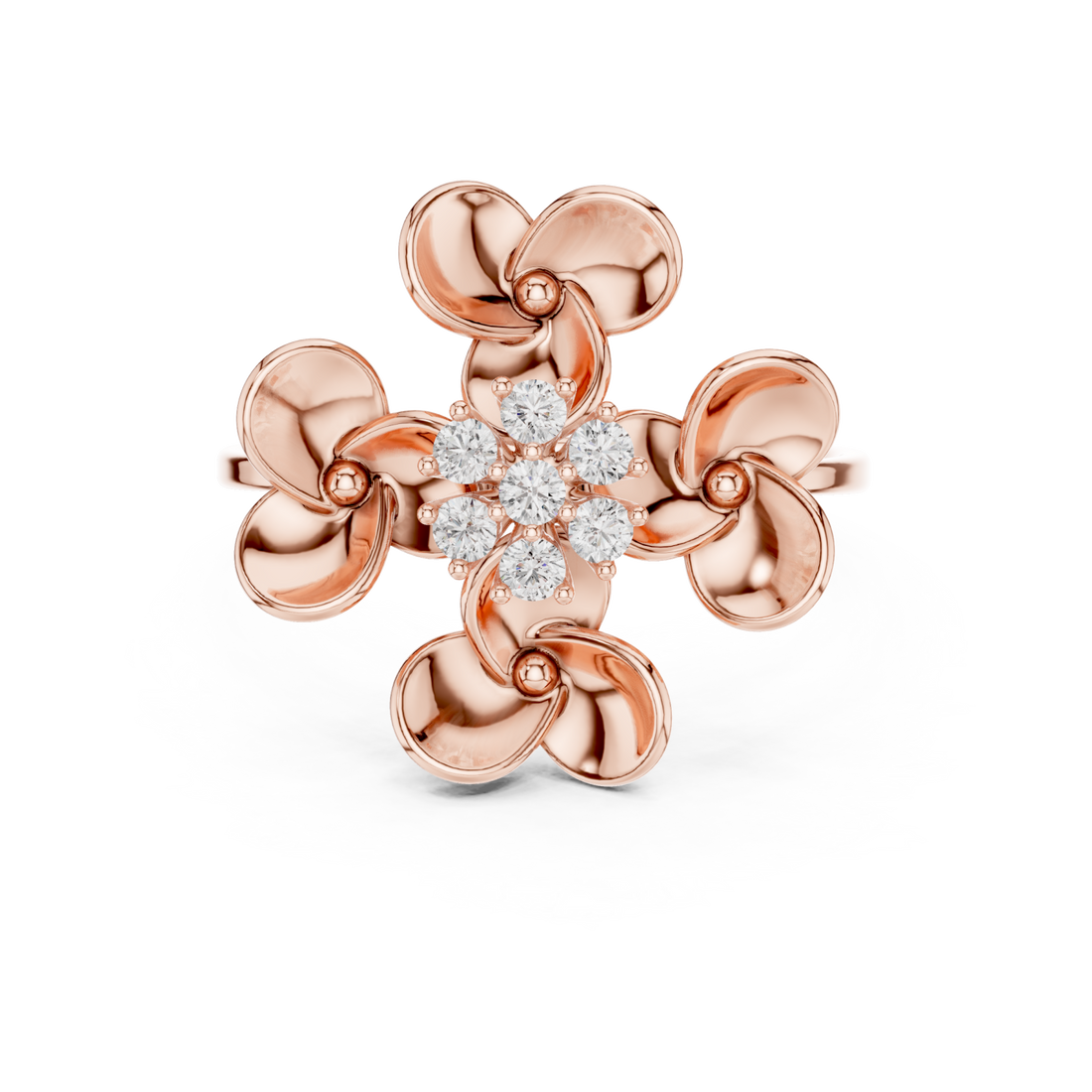  Rose Gold Radiant Blossom Whisper Signature Band Right View