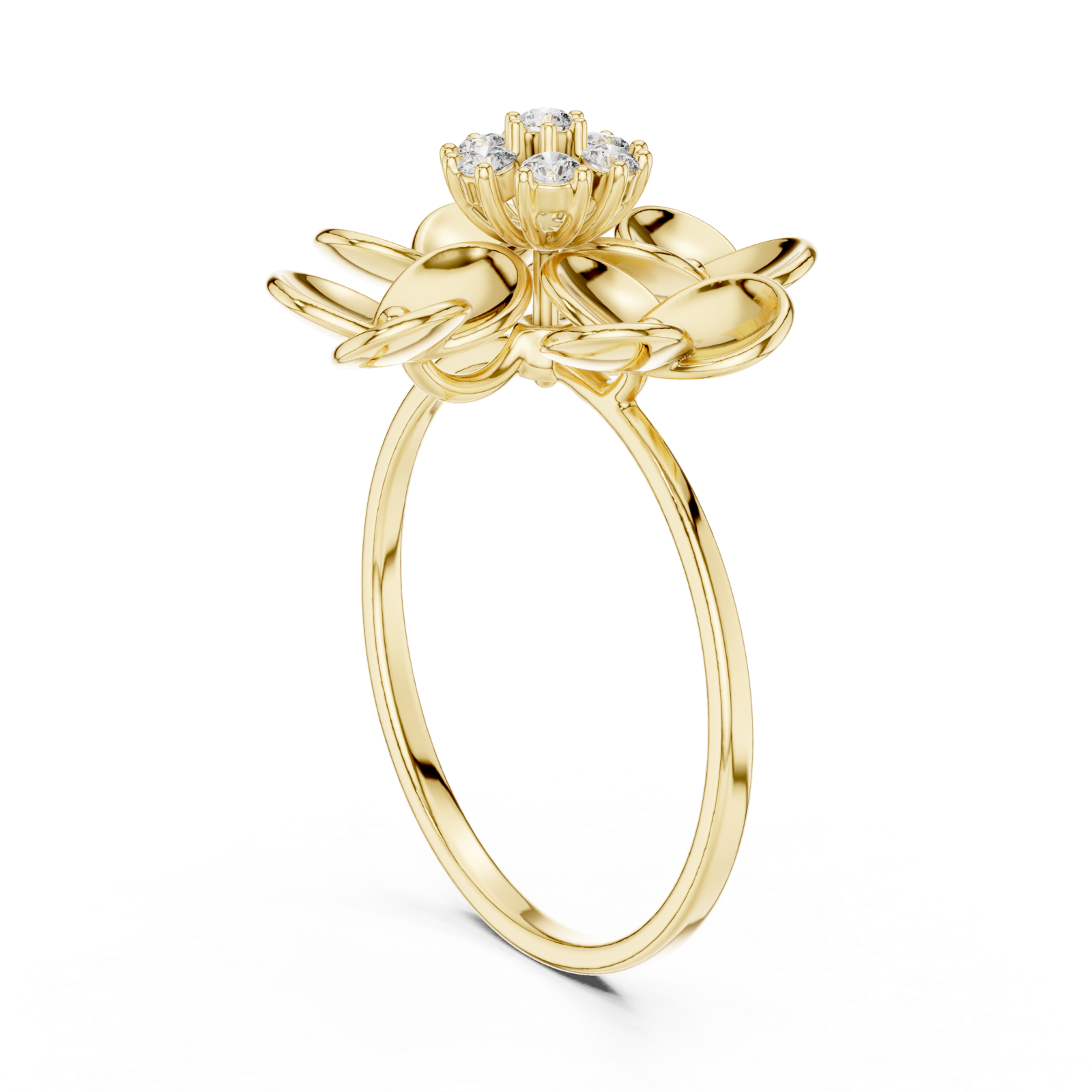  Gold Radiant Blossom Whisper Signature Band Left View