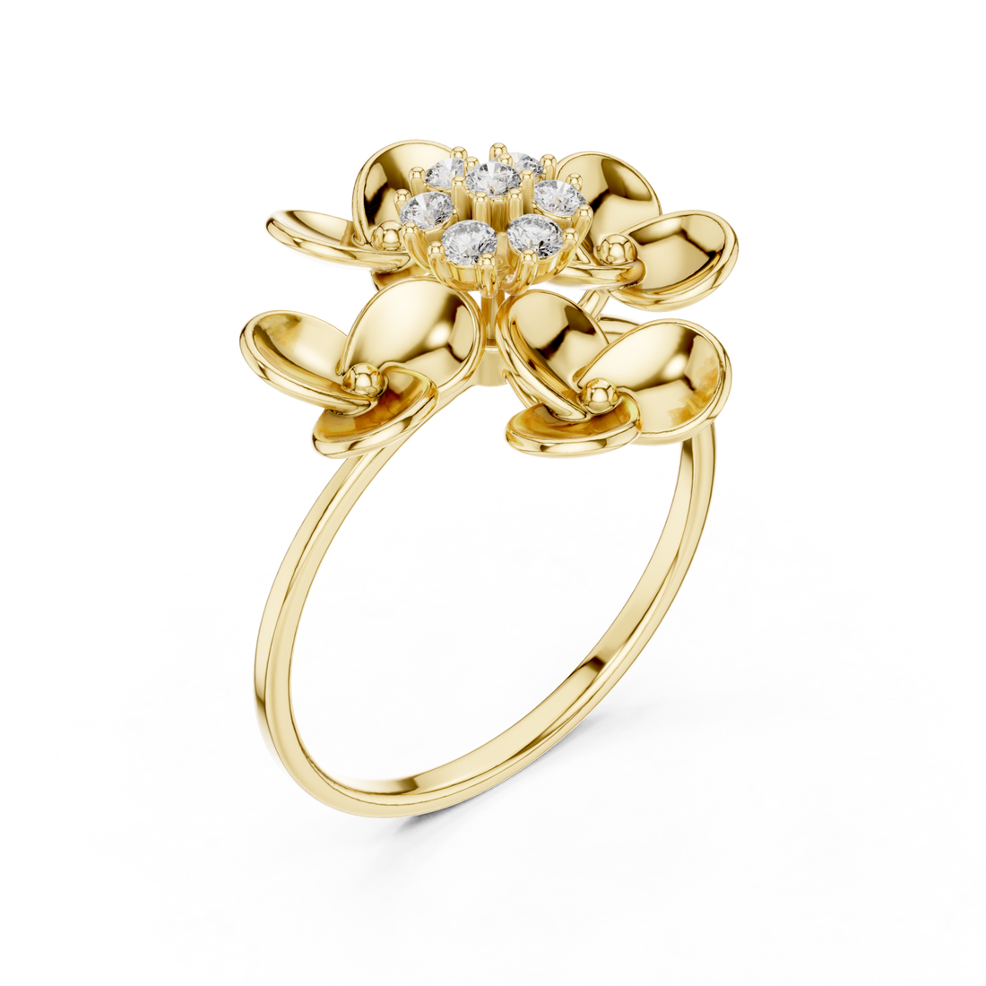 Gold Radiant Blossom Whisper Signature Band Right View