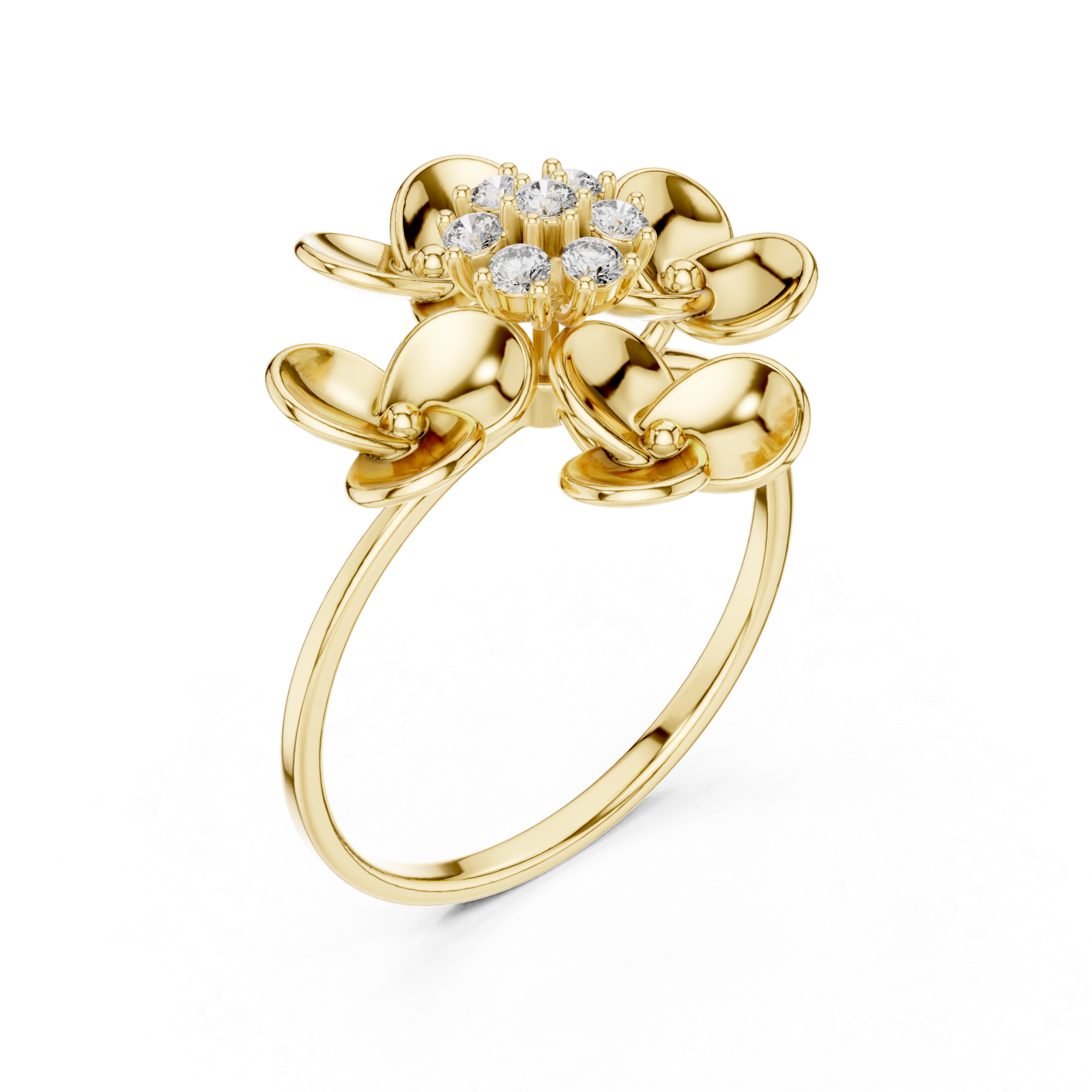 Gold Radiant Blossom Whisper Signature Band Right View
