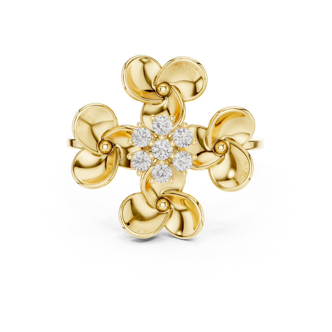 Gold Radiant Blossom Whisper Signature Band Right View