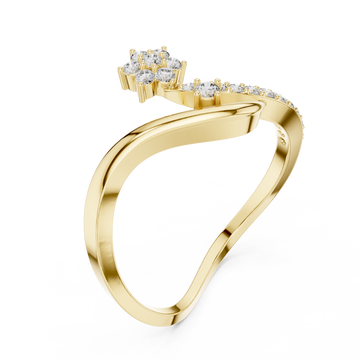 Gold Radiant Morning Petal Contour Cocktail Ring Right View