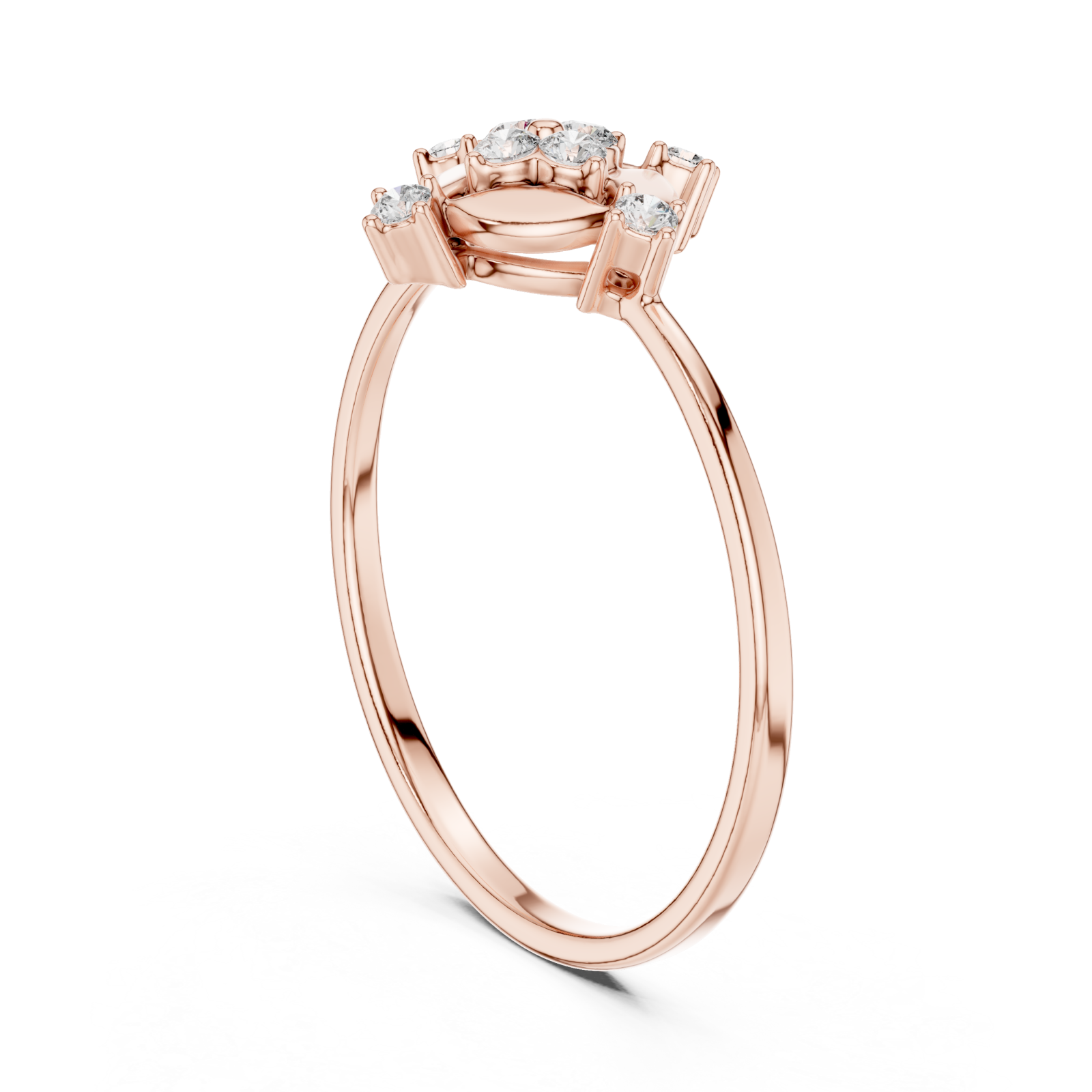  Rose Gold Luminous Fold Majesty Statement Ring Left View
