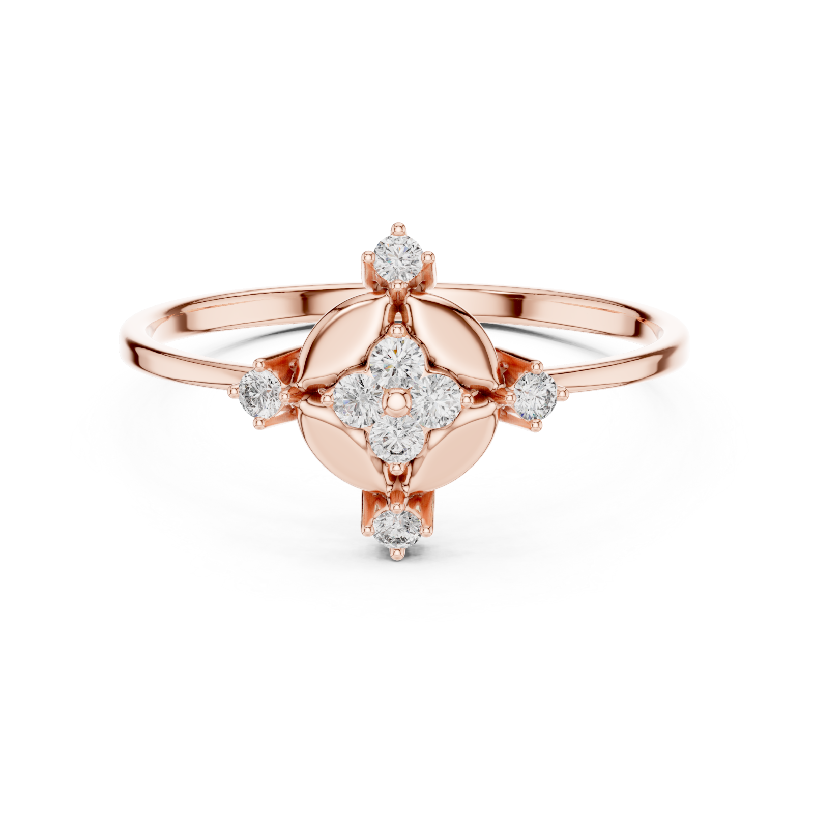  Rose Gold Luminous Fold Majesty Statement Ring Front View