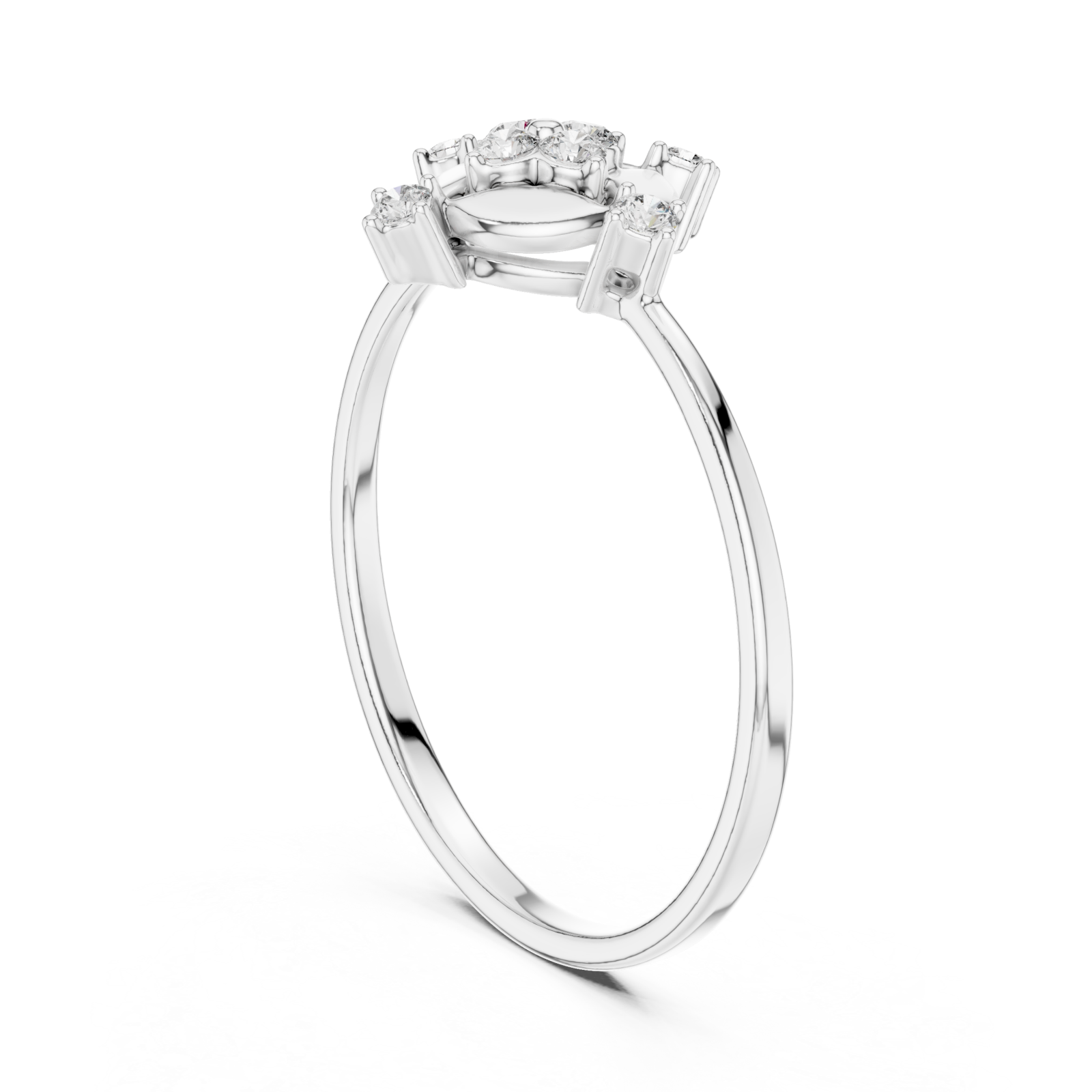  White Gold Luminous Fold Majesty Statement Ring Left View