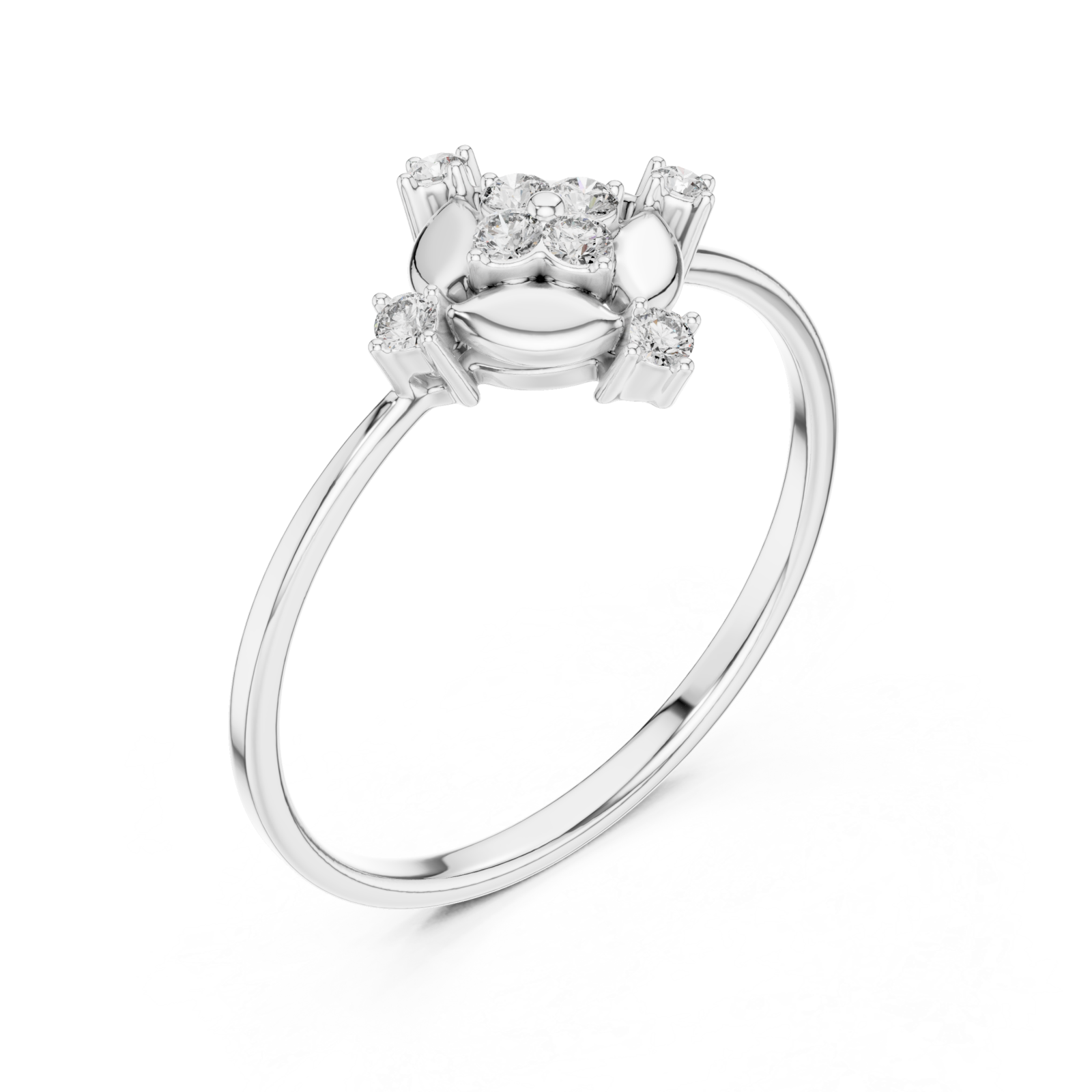  White Gold Luminous Fold Majesty Statement Ring Right View